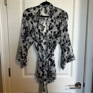H&M Navy Floral Sheer Kimono